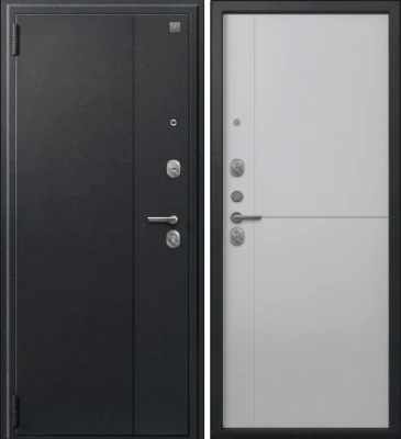 Дверь A-05 черный сатин - бетон светлый